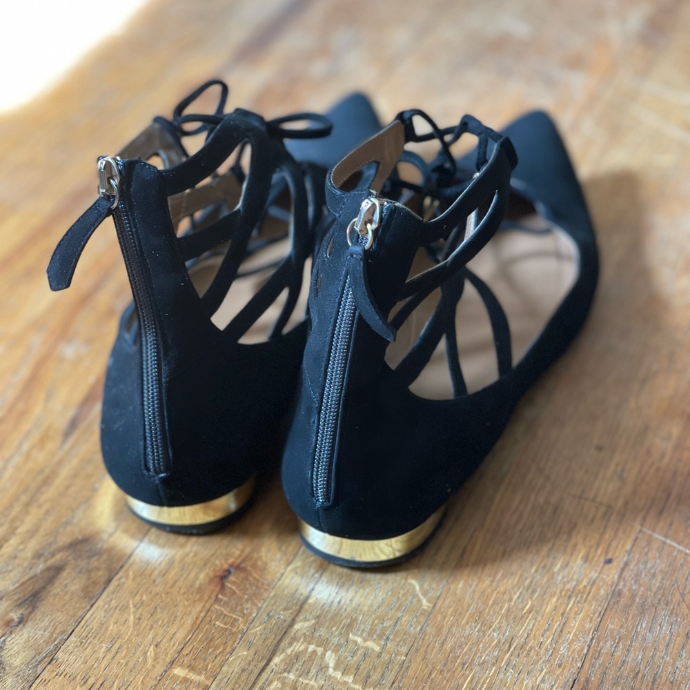 Aquazzura Belgravia black lace up flats sz 42 - Picture 7 of 9